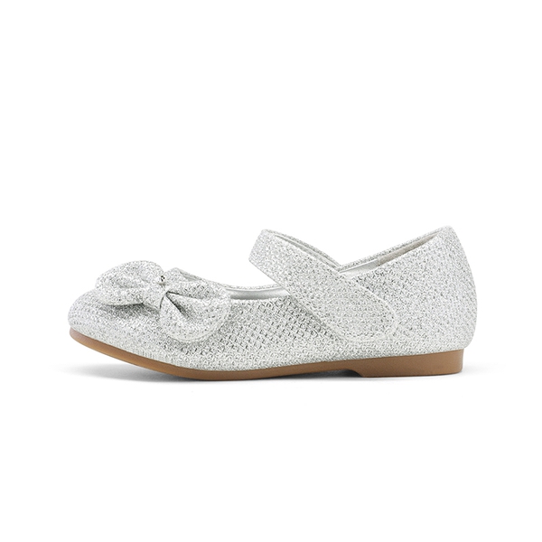 Toddler Girl's Ballerina Bow Flats - SILVER GLITTER - 1
